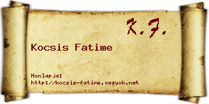 Kocsis Fatime névjegykártya